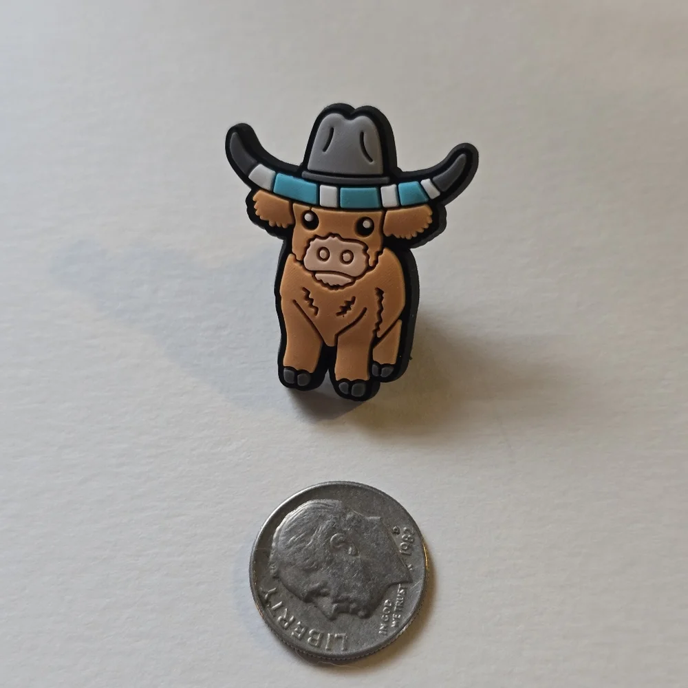 Brown Fluffy Cow Pin